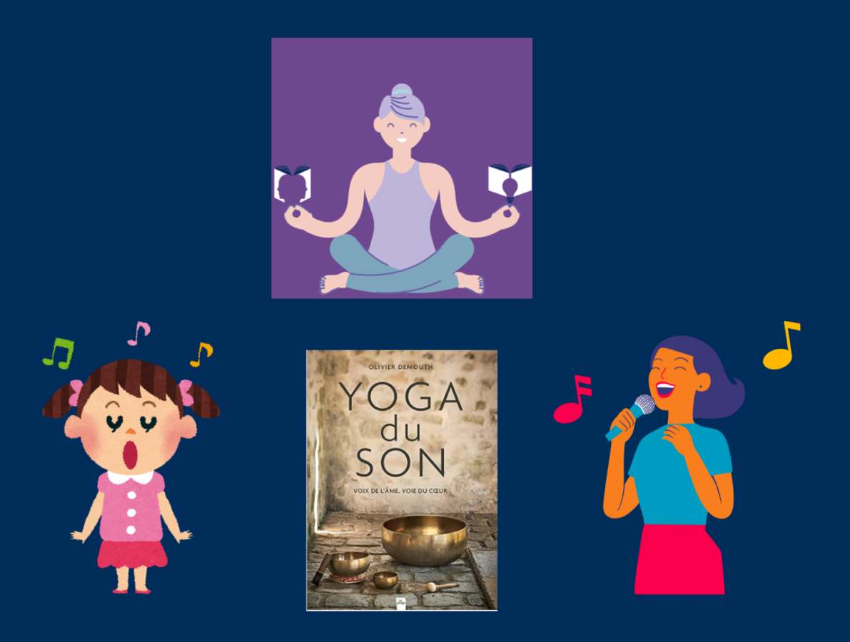 Femme et petite fille qui chantent avec joie — plaisir de chanter et livre Yoga du son d'Olivier Demouth